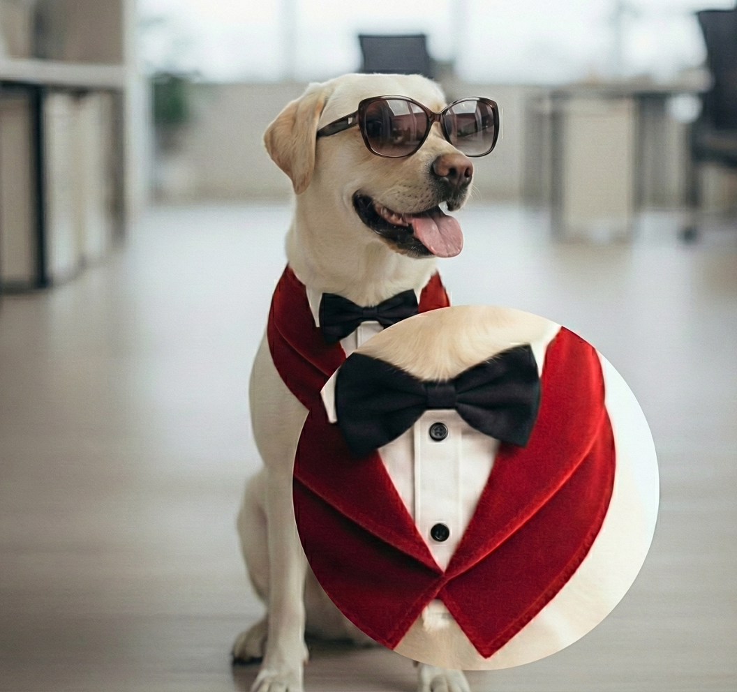 Tuxedo Neck Wrap for Adult Golden Retrievers and Labradors